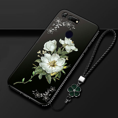 Coque Silicone Fleurs Souple Couleur Unie Etui Housse K01 pour Huawei Honor V20 Blanc