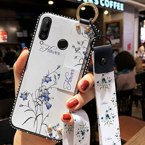 Coque Silicone Fleurs Souple Couleur Unie Etui Housse K02 pour Huawei Honor 20 Lite Blanc