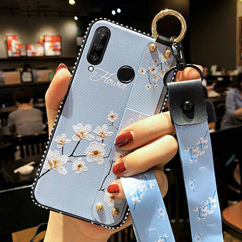 Coque Silicone Fleurs Souple Couleur Unie Etui Housse K02 pour Huawei Honor 20E Bleu Ciel