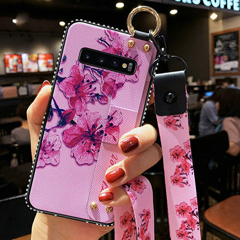 Coque Silicone Fleurs Souple Couleur Unie Etui Housse K02 pour Samsung Galaxy S10 5G Violet