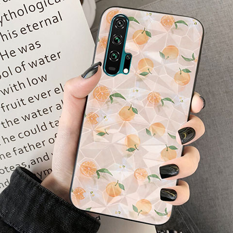 Coque Silicone Fleurs Souple Couleur Unie Etui Housse K03 pour Huawei Honor 20 Pro Orange