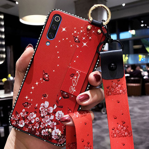 Coque Silicone Fleurs Souple Couleur Unie Etui Housse K05 pour Xiaomi Mi A3 Rouge