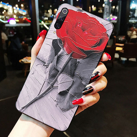 Coque Silicone Fleurs Souple Couleur Unie Etui Housse K08 pour Xiaomi Mi A3 Rouge