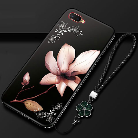 Coque Silicone Fleurs Souple Couleur Unie Etui Housse M02 pour Oppo K1 Marron