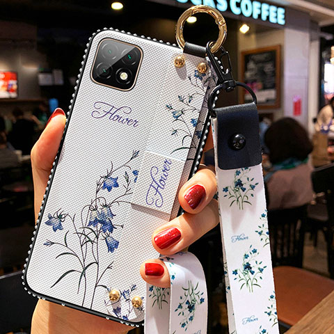 Coque Silicone Fleurs Souple Couleur Unie Etui Housse pour Huawei Enjoy 20 5G Blanc