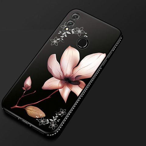 Coque Silicone Fleurs Souple Couleur Unie Etui Housse pour Huawei Honor 8X Rose