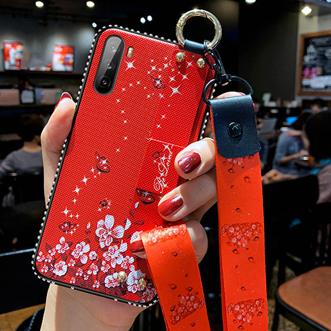 Coque Silicone Fleurs Souple Couleur Unie Etui Housse pour Huawei Mate 40 Lite 5G Rouge