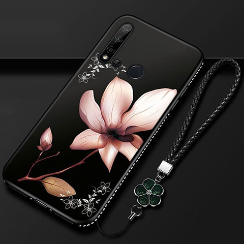 Coque Silicone Fleurs Souple Couleur Unie Etui Housse pour Huawei Nova 5i Marron