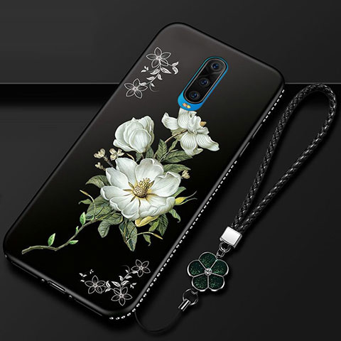 Coque Silicone Fleurs Souple Couleur Unie Etui Housse pour Oppo R17 Pro Blanc