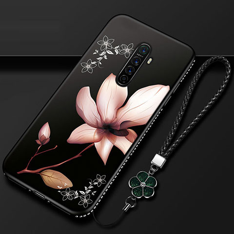 Coque Silicone Fleurs Souple Couleur Unie Etui Housse pour Oppo Reno Ace Marron