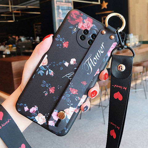 Coque Silicone Fleurs Souple Couleur Unie Etui Housse pour Xiaomi Mi 10i 5G Noir