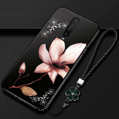 Coque Silicone Fleurs Souple Couleur Unie Etui Housse pour Xiaomi Poco X2 Marron