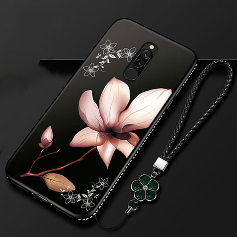 Coque Silicone Fleurs Souple Couleur Unie Etui Housse pour Xiaomi Redmi 8 Marron