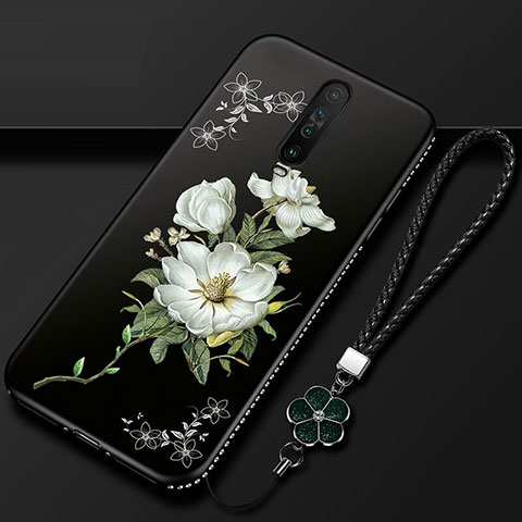 Coque Silicone Fleurs Souple Couleur Unie Etui Housse pour Xiaomi Redmi K30 4G Blanc