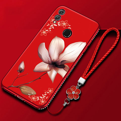 Coque Silicone Fleurs Souple Couleur Unie Etui Housse S01 pour Huawei Honor 10 Lite Vin Rouge