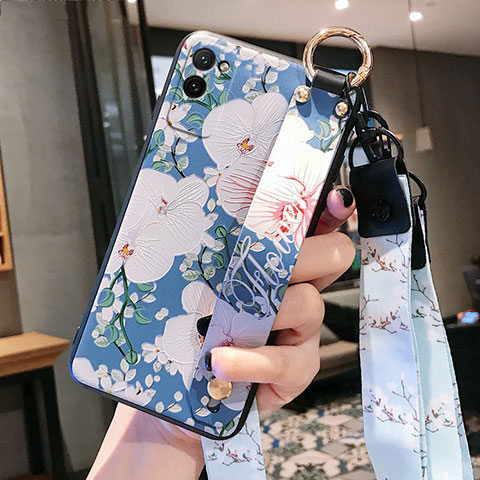 Coque Silicone Fleurs Souple Couleur Unie Etui Housse S01 pour Huawei Honor Play4 Pro 5G Bleu Ciel