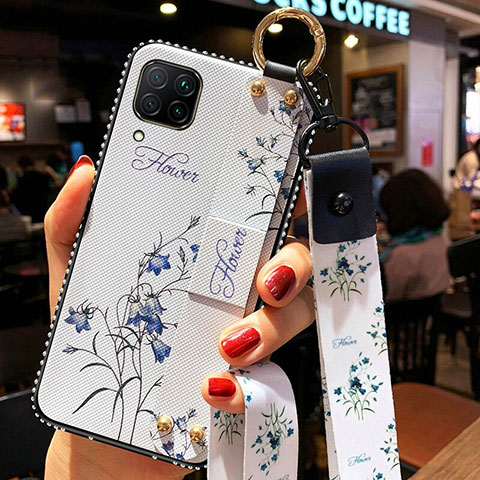 Coque Silicone Fleurs Souple Couleur Unie Etui Housse S01 pour Huawei Nova 6 SE Blanc