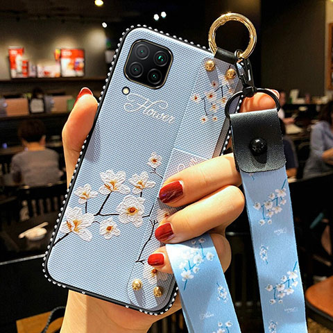 Coque Silicone Fleurs Souple Couleur Unie Etui Housse S01 pour Huawei Nova 6 SE Bleu Ciel