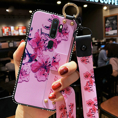 Coque Silicone Fleurs Souple Couleur Unie Etui Housse S01 pour Oppo A11 Violet