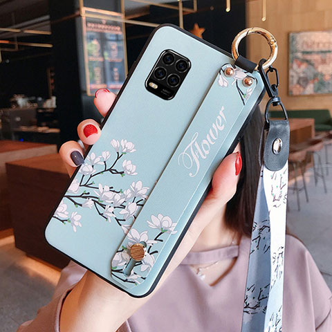 Coque Silicone Fleurs Souple Couleur Unie Etui Housse S01 pour Xiaomi Mi 10 Lite Bleu Ciel