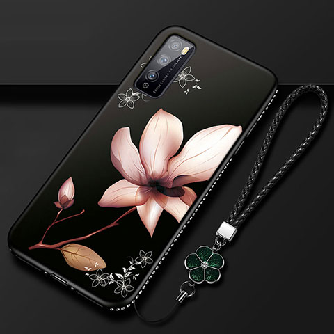 Coque Silicone Fleurs Souple Couleur Unie Etui Housse S02 pour Huawei Enjoy Z 5G Marron