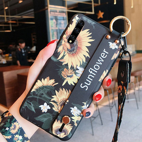 Coque Silicone Fleurs Souple Couleur Unie Etui Housse S02 pour Huawei P smart S Jaune