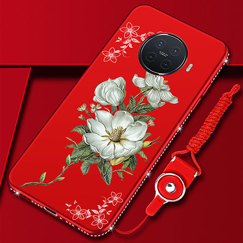 Coque Silicone Fleurs Souple Couleur Unie Etui Housse S02 pour Oppo Ace2 Rouge