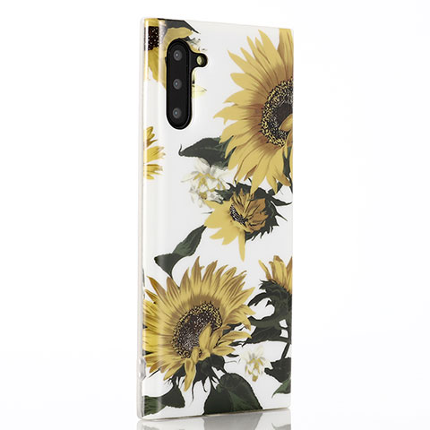 Coque Silicone Fleurs Souple Couleur Unie Etui Housse S02 pour Samsung Galaxy Note 10 5G Orange