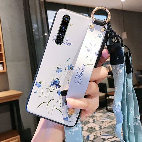 Coque Silicone Fleurs Souple Couleur Unie Etui Housse S03 pour Realme X50 Pro 5G Blanc