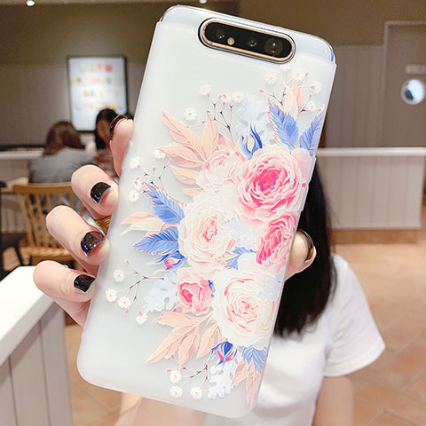 Coque Silicone Fleurs Souple Couleur Unie Etui Housse S03 pour Samsung Galaxy A80 Mixte