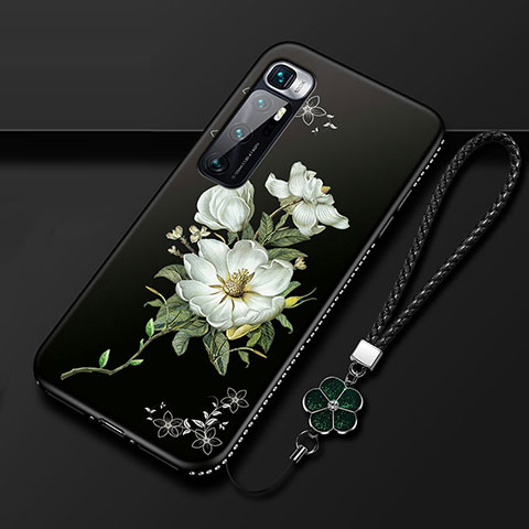 Coque Silicone Fleurs Souple Couleur Unie Etui Housse S03 pour Xiaomi Mi 10 Ultra Blanc