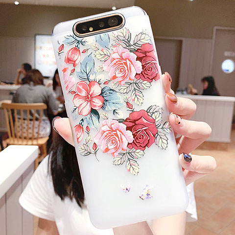 Coque Silicone Fleurs Souple Couleur Unie Etui Housse S05 pour Samsung Galaxy A90 4G Mixte