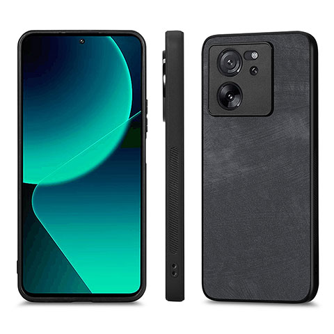 Coque Silicone Gel Motif Cuir Housse Etui AD1 pour Xiaomi Redmi K60 Ultra 5G Noir