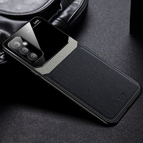 Coque Silicone Gel Motif Cuir Housse Etui avec Magnetique FL1 pour Samsung Galaxy F23 5G Noir