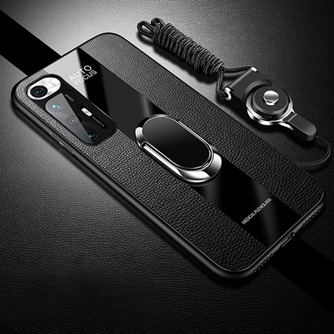 Coque Silicone Gel Motif Cuir Housse Etui avec Magnetique S01 pour Xiaomi Mi 10S 5G Noir