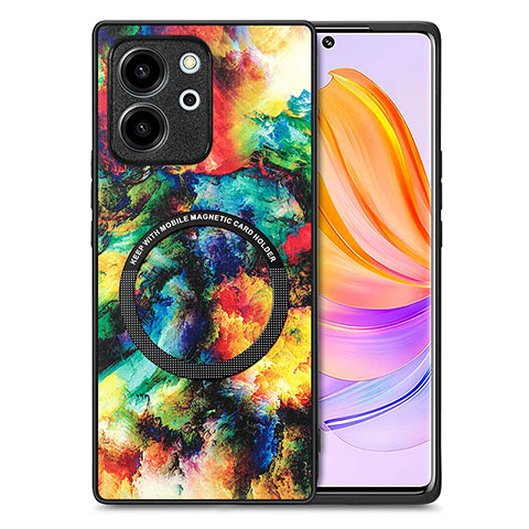 Coque Silicone Gel Motif Cuir Housse Etui avec Magnetique S01D pour Huawei Honor 80 SE 5G Mixte