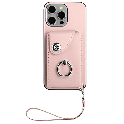 Coque Silicone Gel Motif Cuir Housse Etui BF1 pour Apple iPhone 16 Pro Max Or Rose