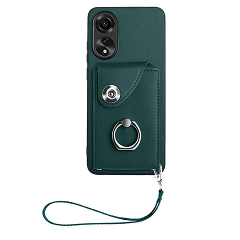 Coque Silicone Gel Motif Cuir Housse Etui BF1 pour Oppo A78 4G Vert