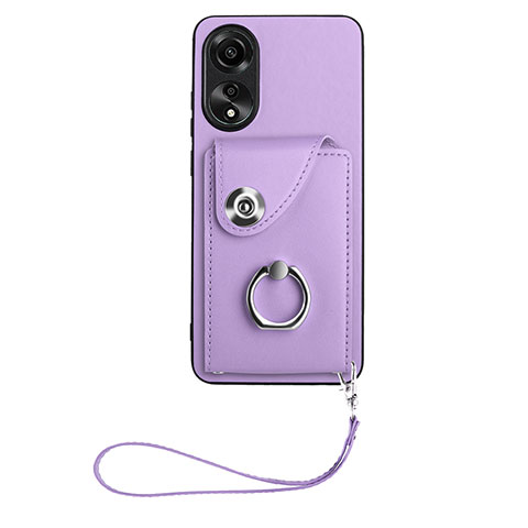 Coque Silicone Gel Motif Cuir Housse Etui BF1 pour Oppo A78 4G Violet