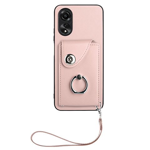 Coque Silicone Gel Motif Cuir Housse Etui BF1 pour Oppo A78 5G Or Rose