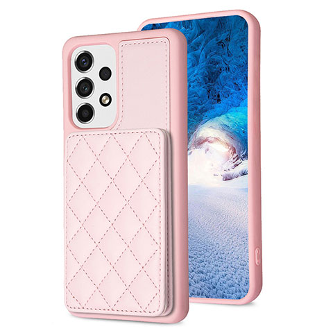 Coque Silicone Gel Motif Cuir Housse Etui BF1 pour Samsung Galaxy A13 4G Or Rose