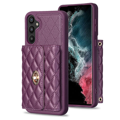 Coque Silicone Gel Motif Cuir Housse Etui BF1 pour Samsung Galaxy A34 5G Violet