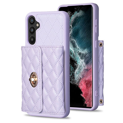 Coque Silicone Gel Motif Cuir Housse Etui BF1 pour Samsung Galaxy A34 5G Violet Clair