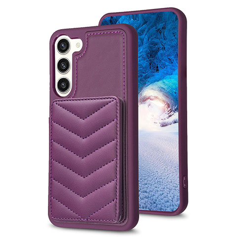 Coque Silicone Gel Motif Cuir Housse Etui BF1 pour Samsung Galaxy S23 Plus 5G Violet