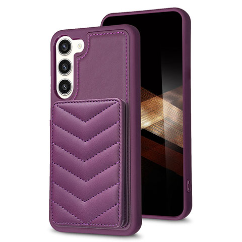 Coque Silicone Gel Motif Cuir Housse Etui BF1 pour Samsung Galaxy S24 5G Violet