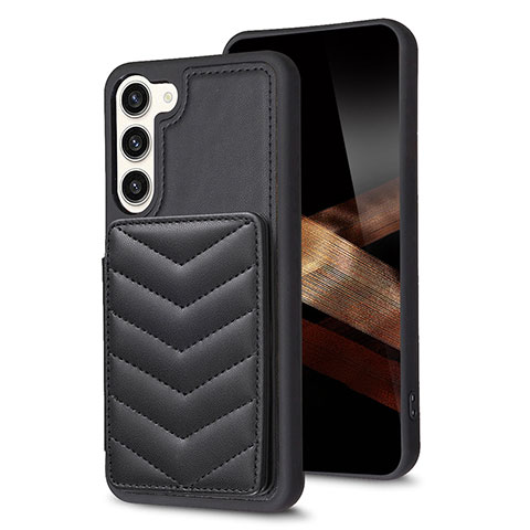 Coque Silicone Gel Motif Cuir Housse Etui BF1 pour Samsung Galaxy S25 5G Noir