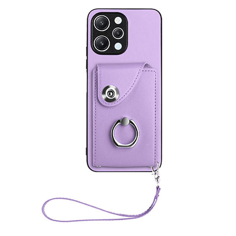 Coque Silicone Gel Motif Cuir Housse Etui BF1 pour Xiaomi Poco M6 Pro 5G Violet