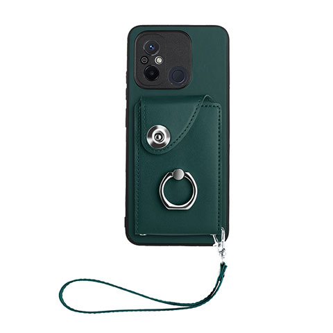 Coque Silicone Gel Motif Cuir Housse Etui BF1 pour Xiaomi Redmi 11A 4G Vert Nuit