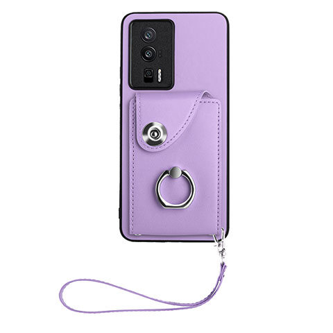 Coque Silicone Gel Motif Cuir Housse Etui BF1 pour Xiaomi Redmi K60 5G Violet