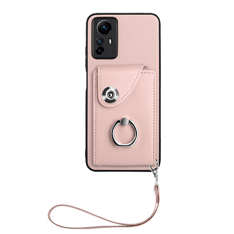 Coque Silicone Gel Motif Cuir Housse Etui BF1 pour Xiaomi Redmi Note 12S Or Rose